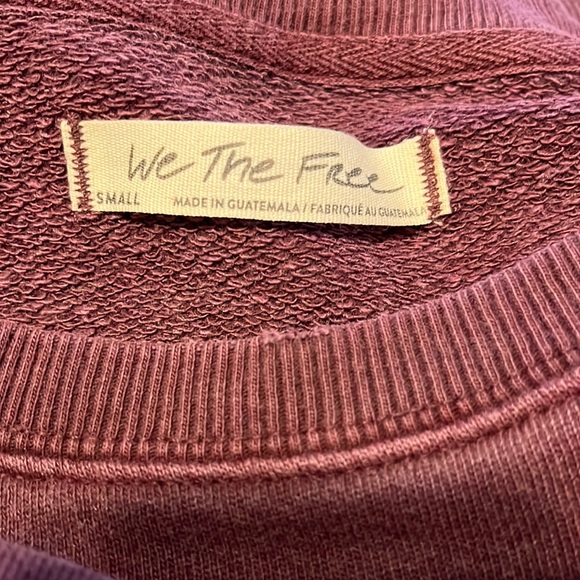 ♥️ NWOT Free People Camden Sweatshirt Pullover in Chocolate/Brandywine M ♥️$78 - Picture 5 of 7